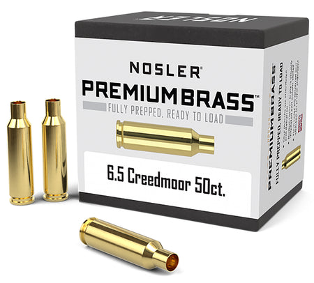 Nosler 44824 Unprimed Premium Brass Cases 6.5 Creedmoor 50-Count