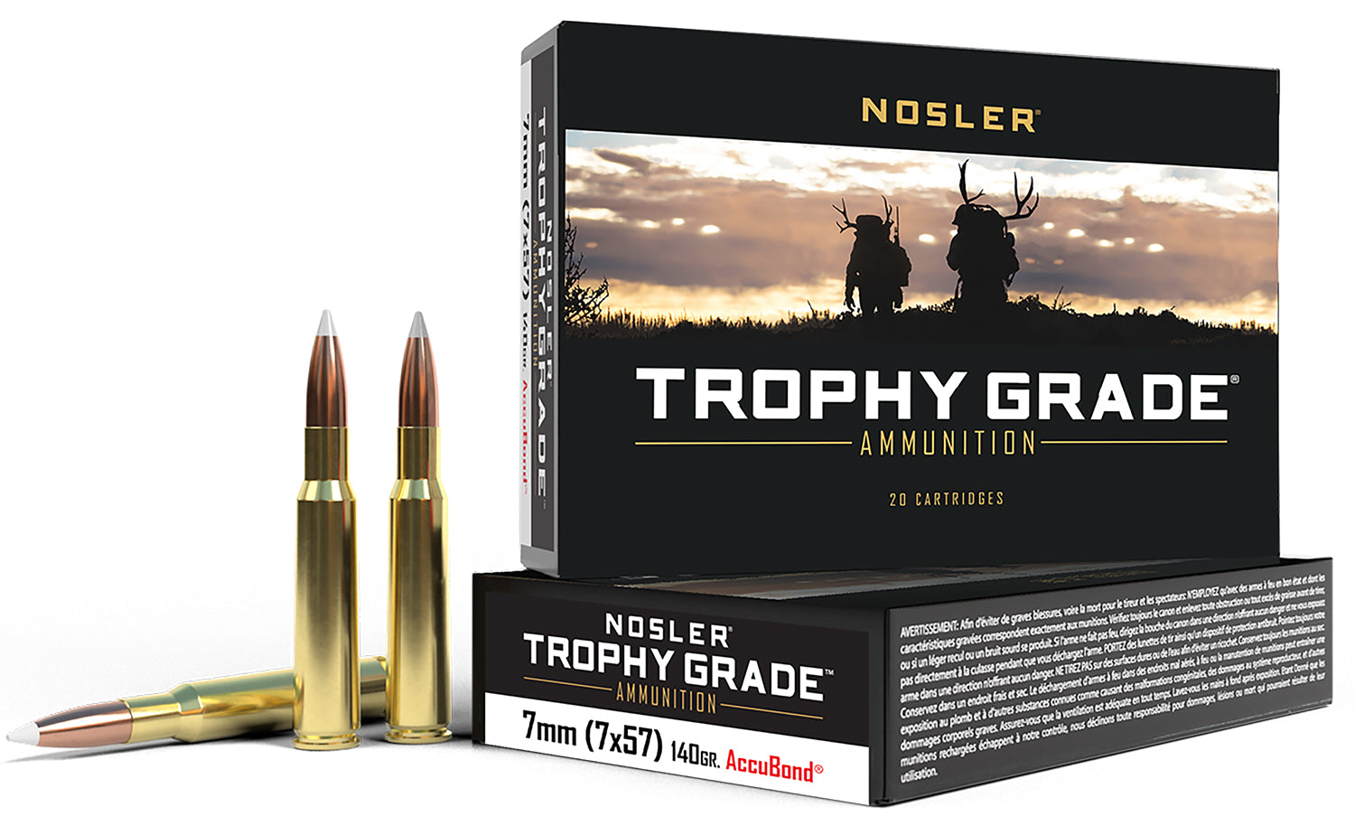 Nosler 7x57mm Mauser Trophy Grade 140 grain Nosler AccuBond ammunition