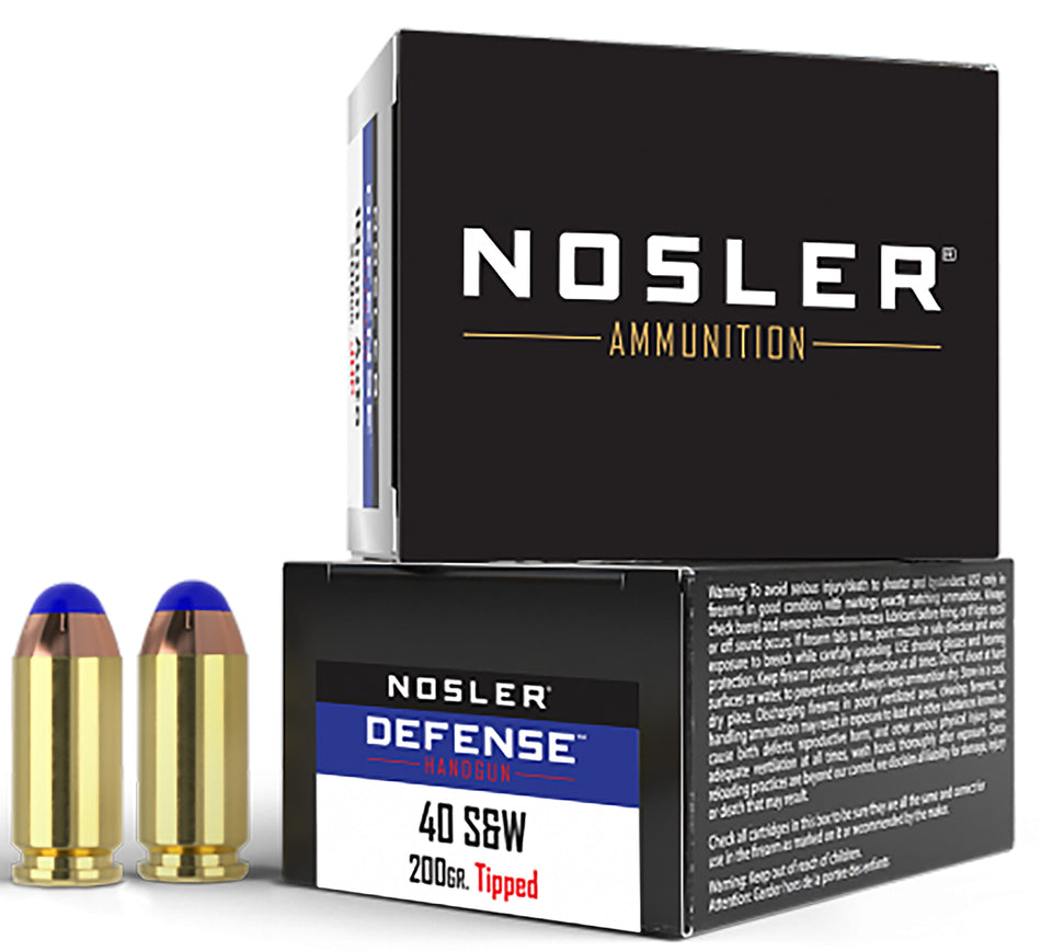 Nosler .40 S&W Defense 200 grain Bonded Performance Tipped ammunition