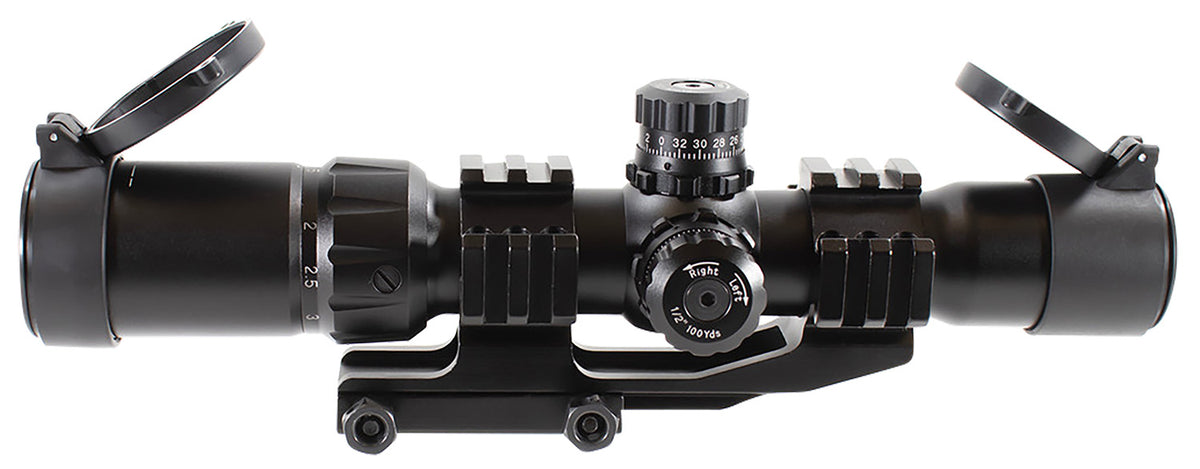 Aim Sports JTHR1 1.5-4x30mm Recon CQB Black 30mm Tri-Illuminated Riflescope