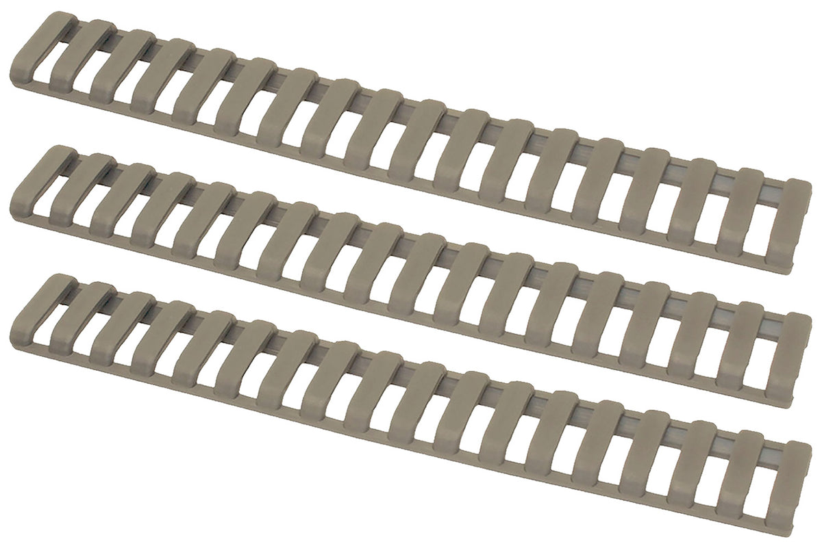 Ergo 1373DE Low-Pro 18-Slot Dark Earth Rubber Rail Covers Rifle 3 Pack