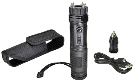 Zap ZAPLE Stun Gun Flashlight Black 1 Million Volts Ultra-Bright LED Rechargeable