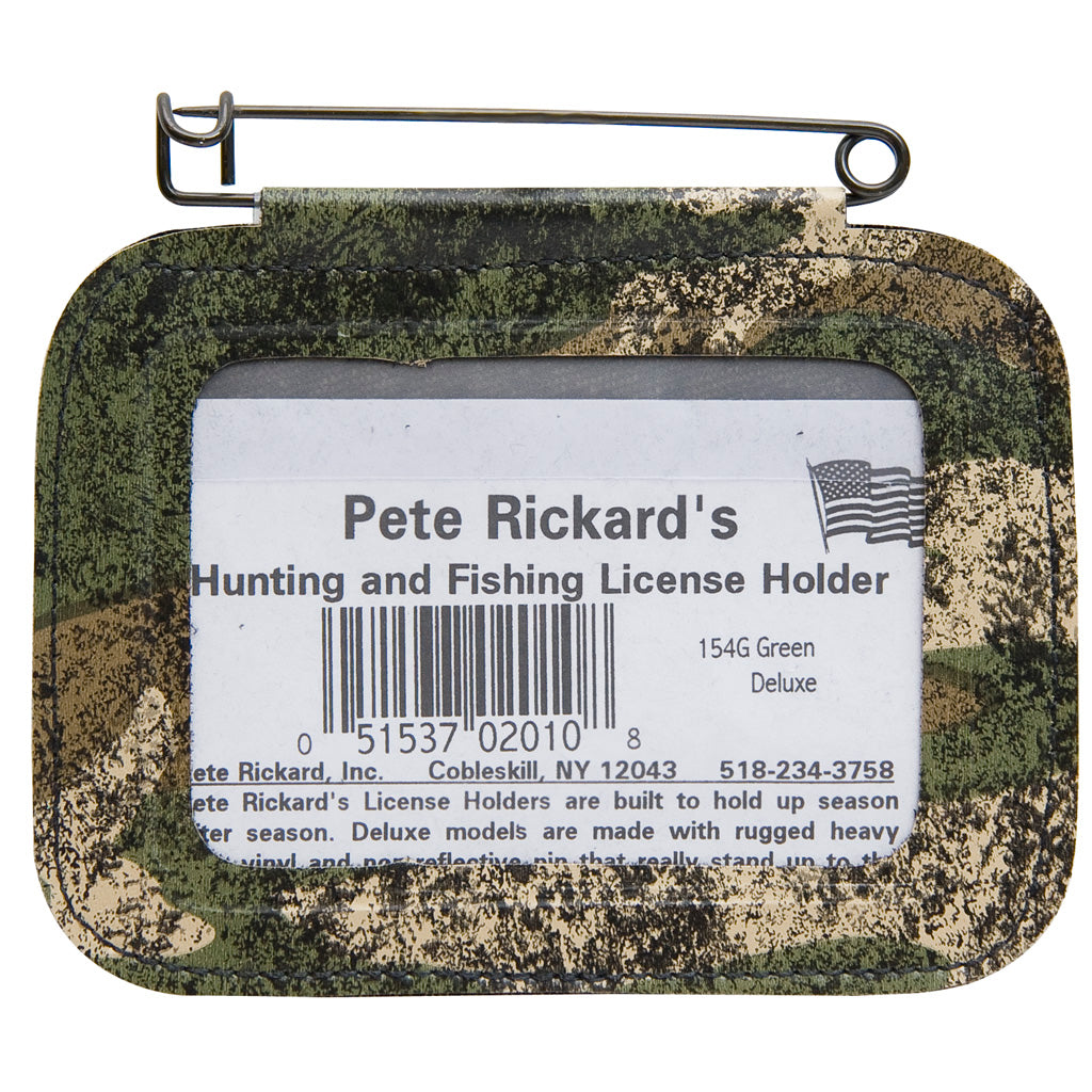 Rickards Camo Single Hunting License Holder with Pin