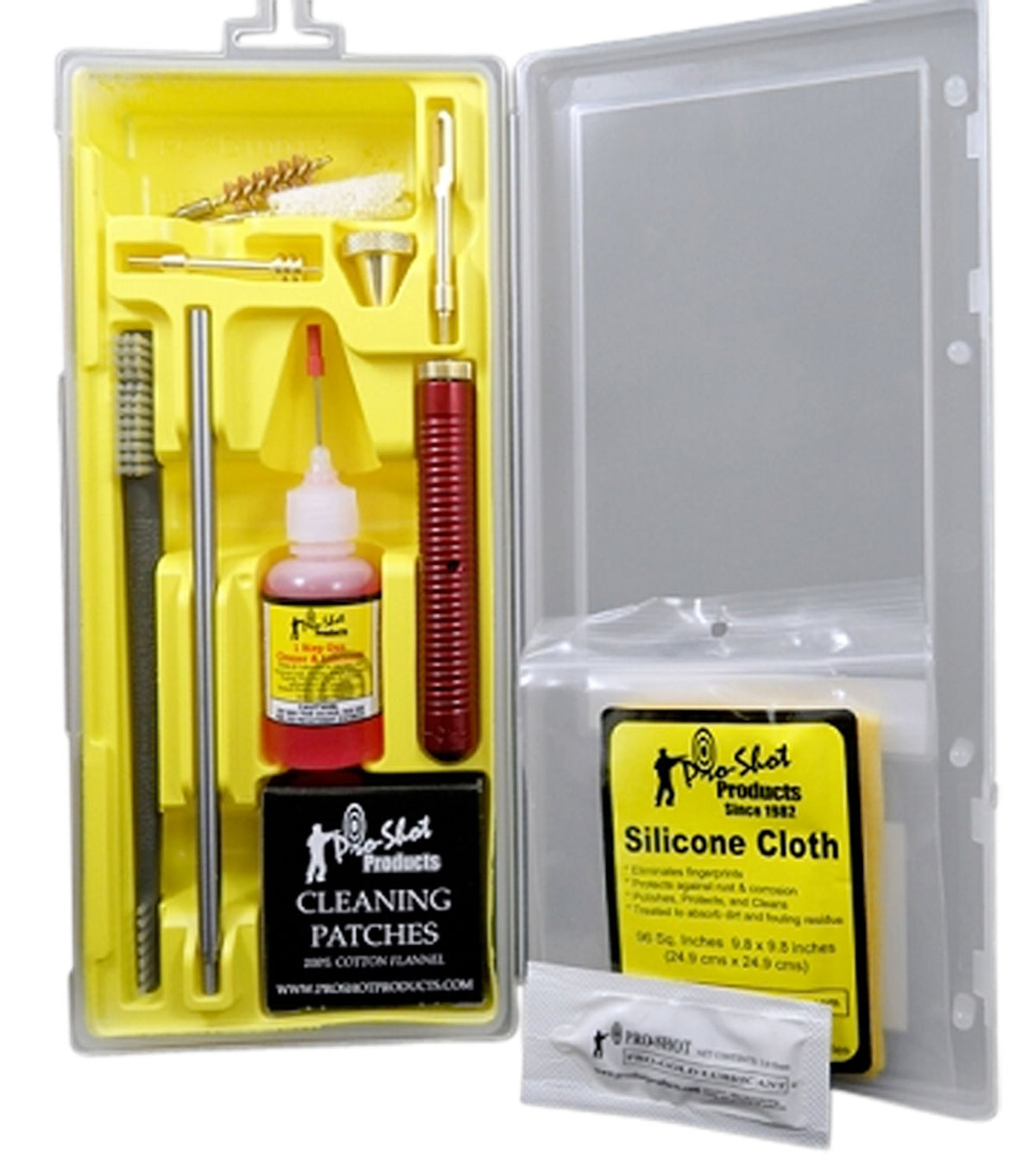 Pro-Shot Classic Box Kit .40 Cal and 10mm Handgun Cleaning Set with Yellow Case