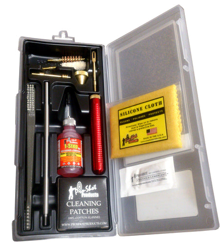 Pro-Shot Classic Box Kit .38 .357 9mm Handgun Cleaning Set Yellow Plastic Case