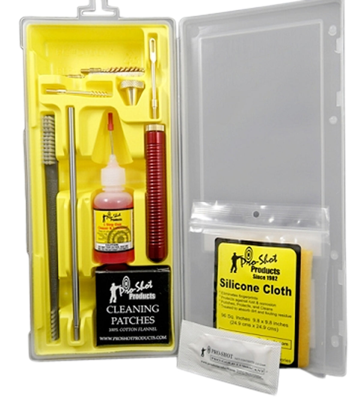 Pro-Shot Classic Box Kit .22 Cal Handgun Cleaning Set Yellow Plastic Case