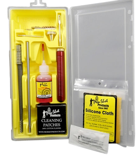 Pro-Shot Classic Box Kit .22 Cal Handgun Cleaning Set Yellow Plastic Case