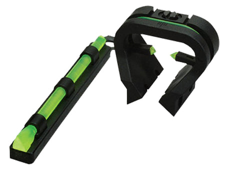 HiViz TT1001 Tri-Viz Fully Adjustable Vent Rib Shotgun Turkey Deer Sight Set Green Fiber Optic