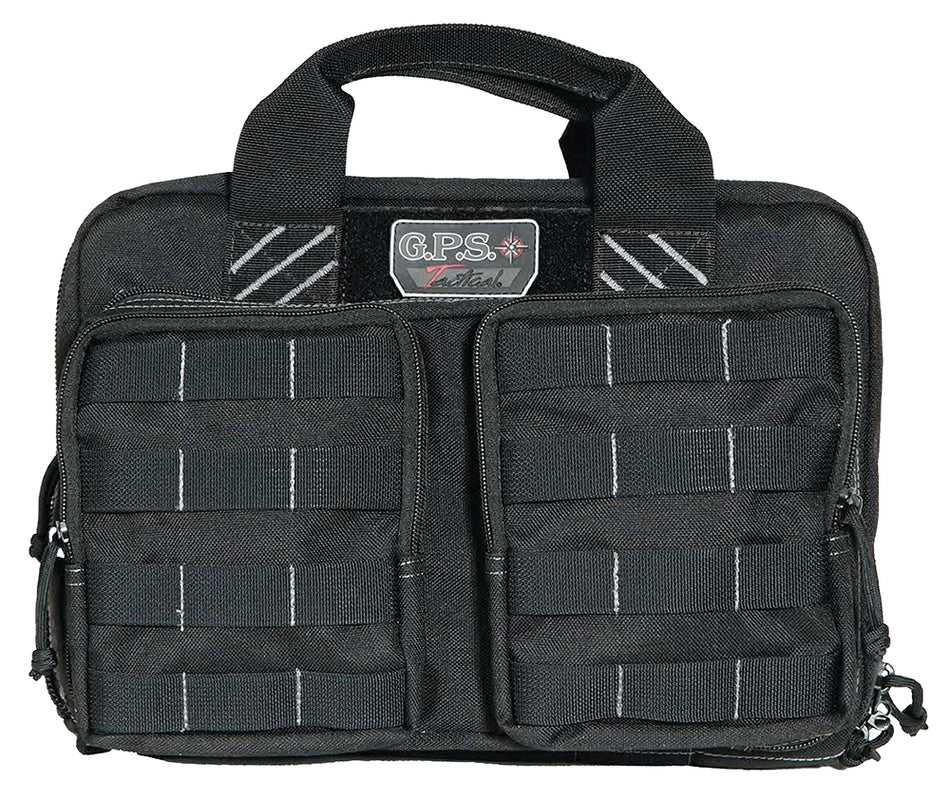 GPS Bags T1311PCB Tactical Quad +2 Black 1000D Polyester 6-Handgun Case with MOLLE Webbing
