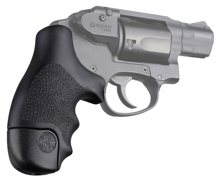 Hogue 60020 Finger Groove Black Tamer Cobblestone OverMolded Grip for S&W J Frame Round Butt