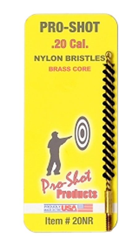 Pro-Shot 20NR Nylon Bore Brush .20 Cal Rifle Brass Core #5-40