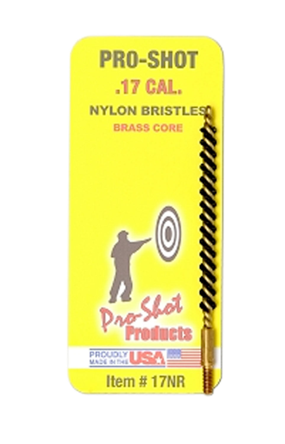 Pro-Shot 17NR Nylon Bore Brush .17/.177 Cal Rifle Brass Core #5-40