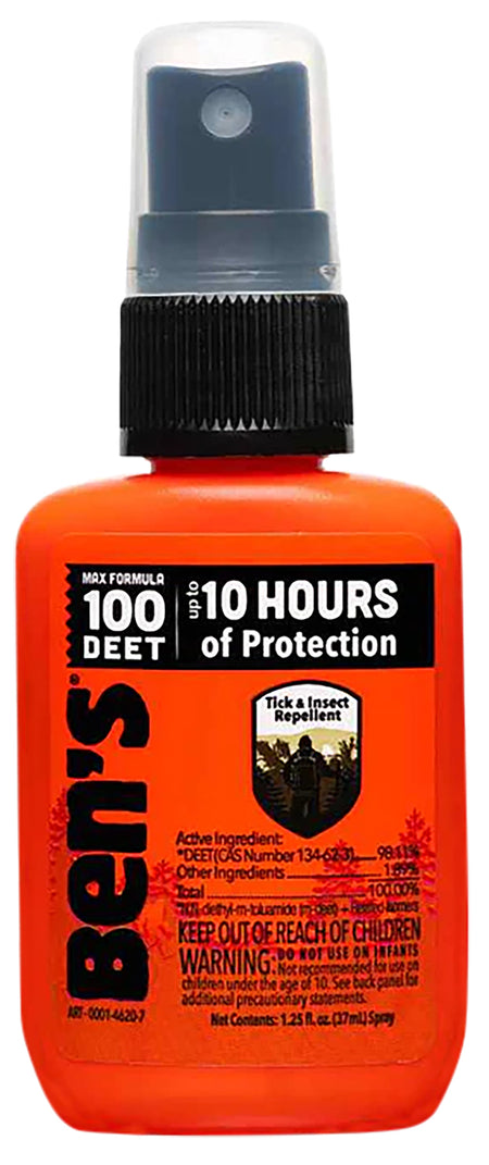 Ben's 100 Odorless Tick & Biting Insect Repellent Spray 1.25oz Effective Up to 10 hrs