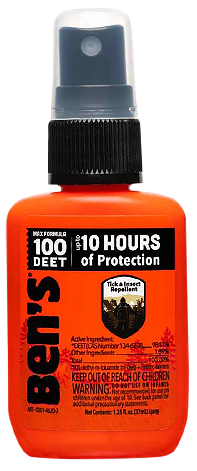 Ben's 100 Odorless Tick & Biting Insect Repellent Spray 1.25oz Effective Up to 10 hrs