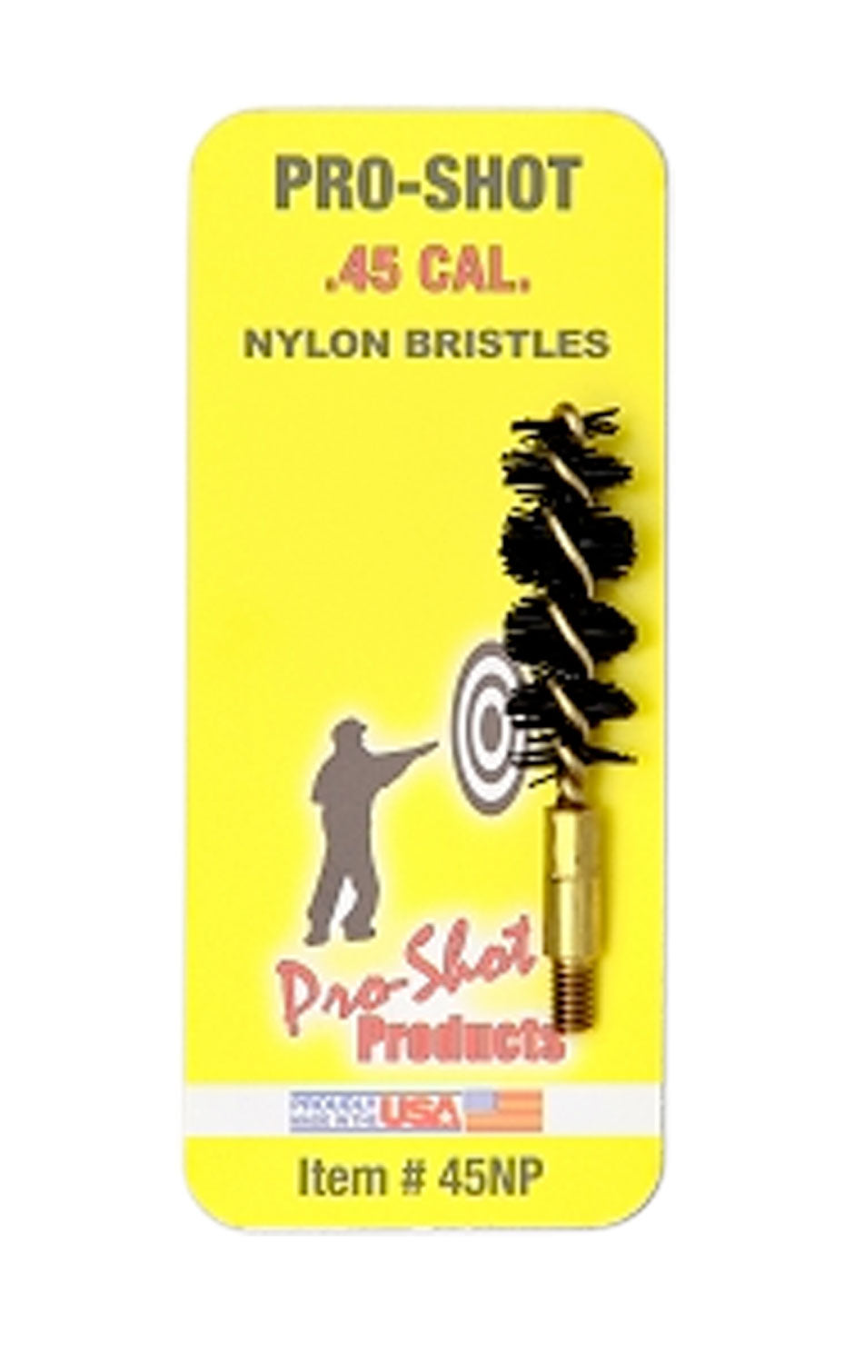 Pro-Shot Nylon Pistol Bore Brush .45 Caliber Brass Core #8-32 Thread