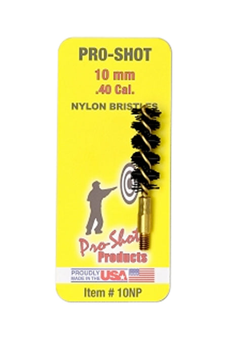 Pro-Shot Nylon Pistol Bore Brush .40/10mm Caliber Brass Core #8-32 Thread