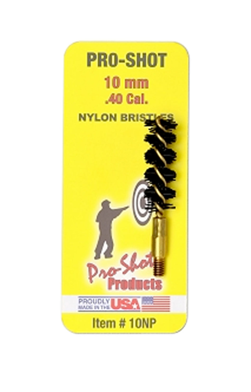 Pro-Shot Nylon Pistol Bore Brush .40/10mm Caliber Brass Core #8-32 Thread
