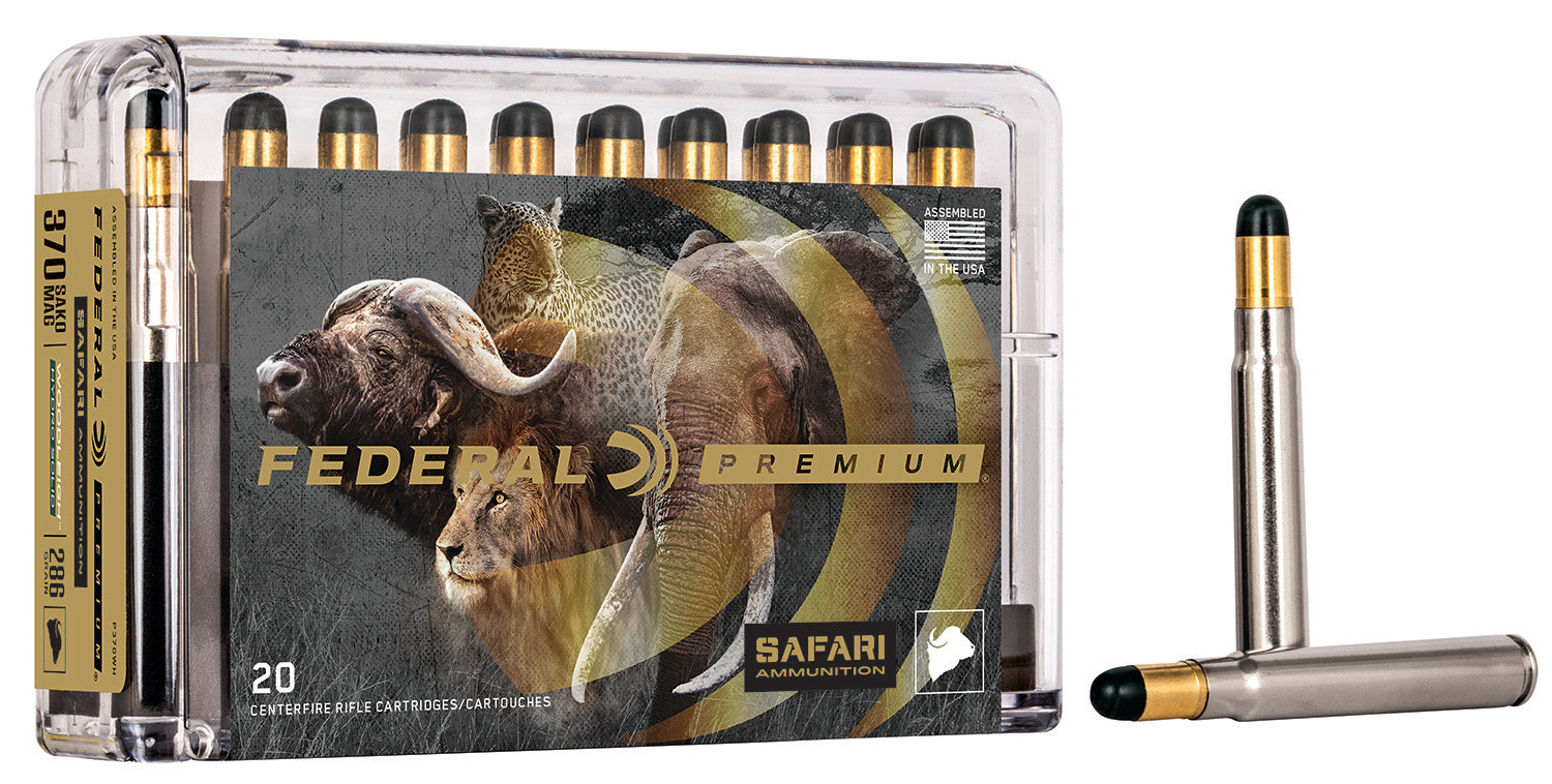 Federal Premium Safari Cape-Shok Woodleigh Hydro Solid 286 Grain .370 Sako Mag 2450 fps 029465064143