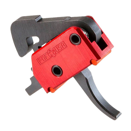 POF-USA 00457 AR-Platform Drop-In Curved Single-Stage Trigger Black/Red 4.5 lb Draw Weight