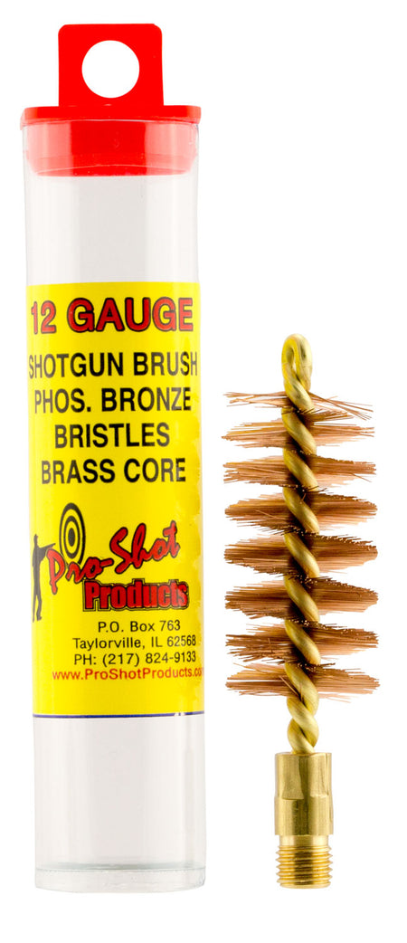 Pro-Shot Bronze Bore Brush 12 Gauge Shotgun Brass Core Looped Tip #5/16-27 Thread