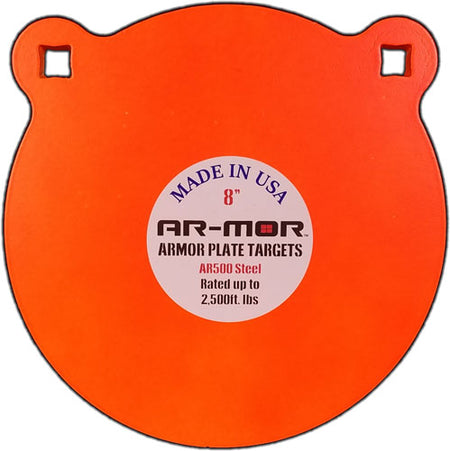AR-MOR AR500 Steel Round Gong 8" 1/2" Thick Orange