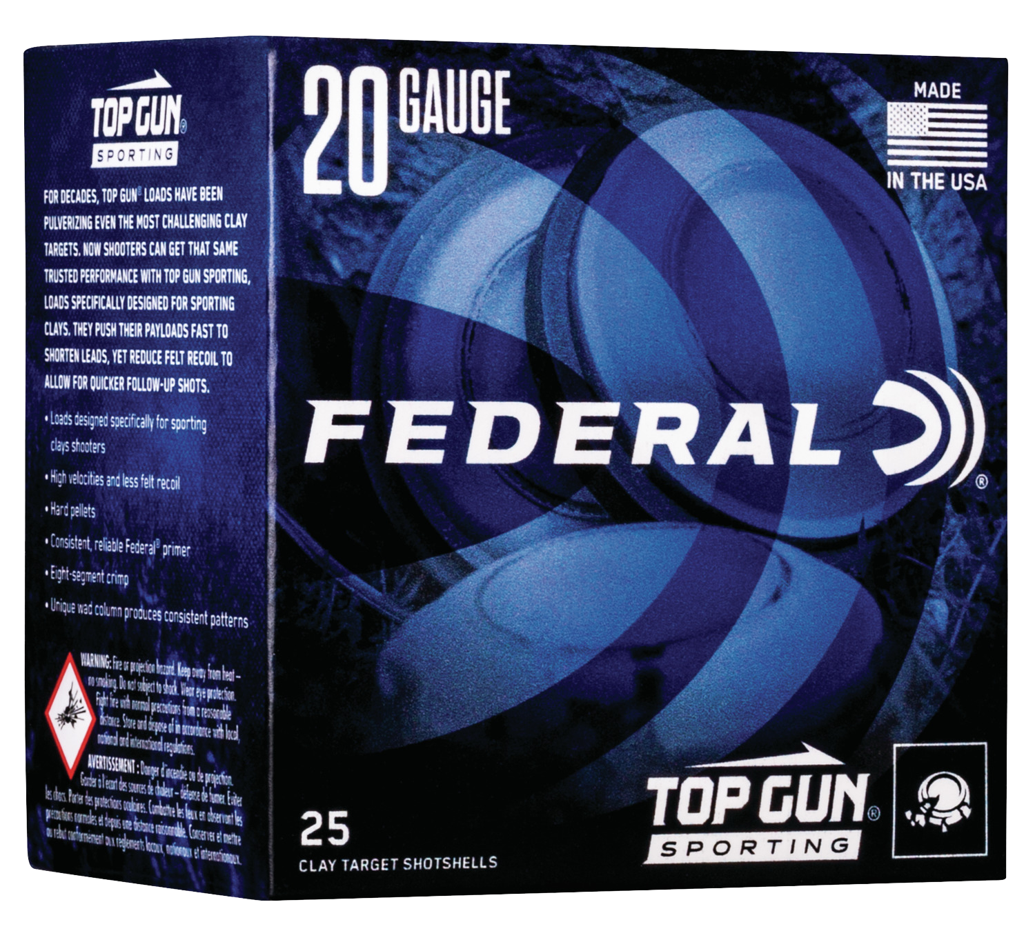 Federal 20 Gauge Shotgun Ammo Top Gun Sporting 2.75 in 7/8 oz #8