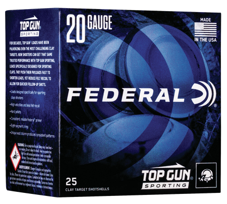 Federal 20 Gauge Shotgun Ammo Top Gun Sporting 2.75 in 7/8 oz #8