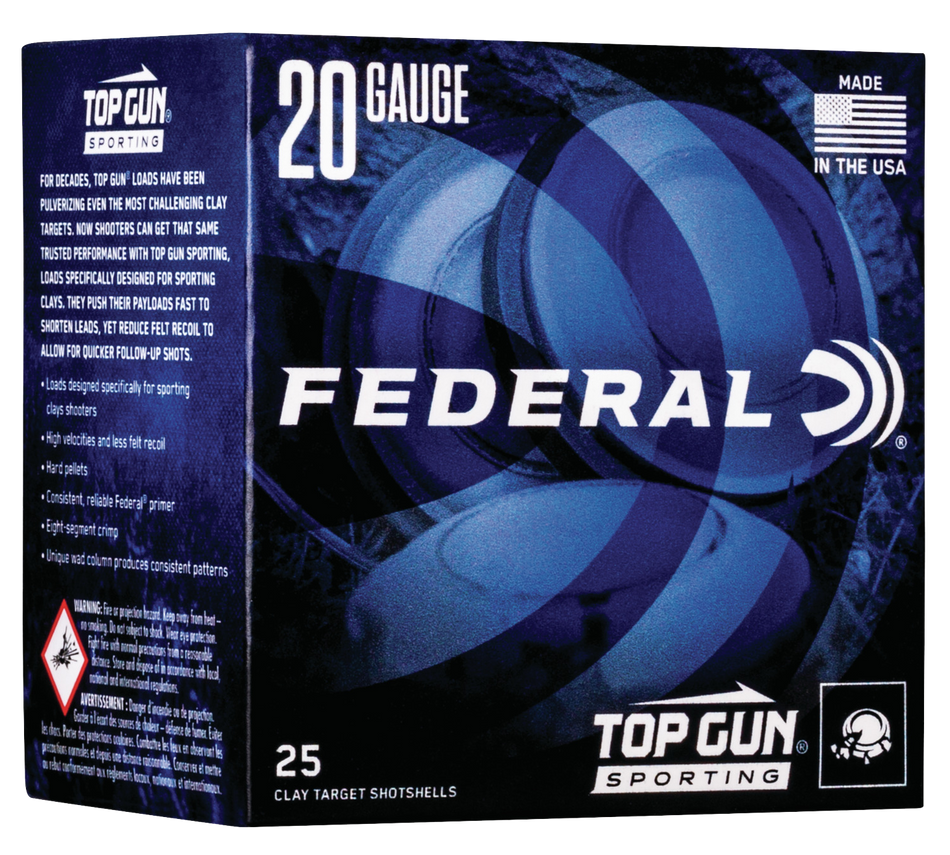 Federal 20 Gauge Shotgun Ammo Top Gun Sporting 2.75 in 7/8 oz #8