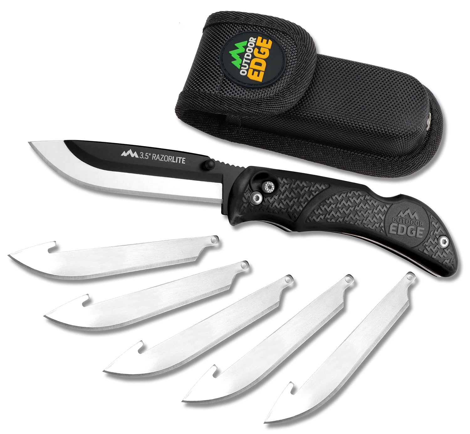 Outdoor Edge RL10C RazorLite 3.50" Folding 420J2 SS Black Oxide Blade Black TPR Handle