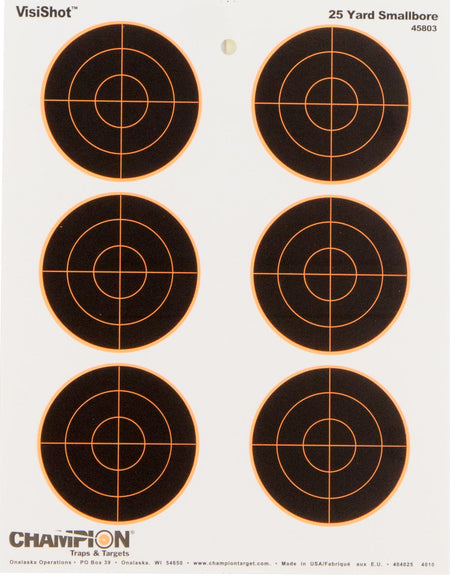 Champion 45803 VisiShot Black/White Small Bore Rifle 25 Yd Hanging Target 10 Pk