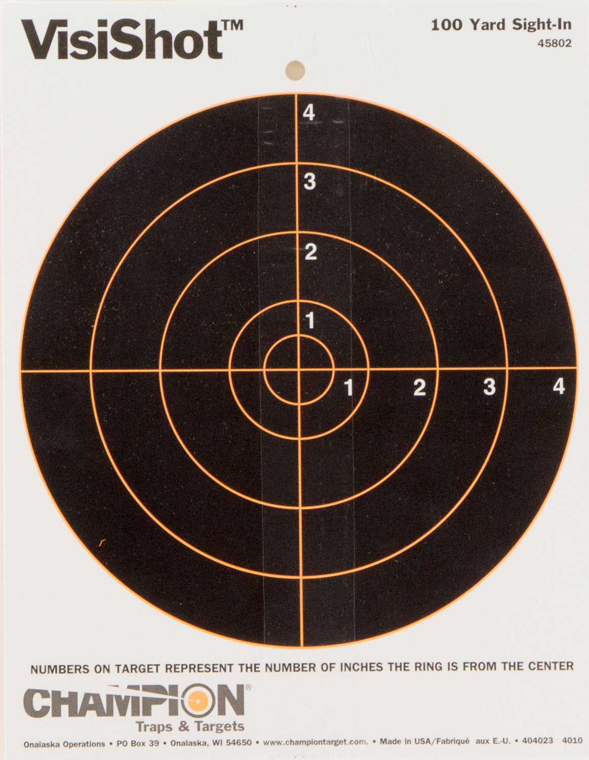 Champion 45802 VisiShot Hanging Paper Bullseye Target 8.5"x11" 10 Pack