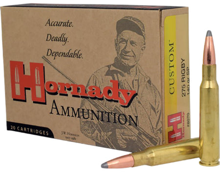 Hornady .275 Rigby Custom 140 grain InterLock Spire Point ammunition