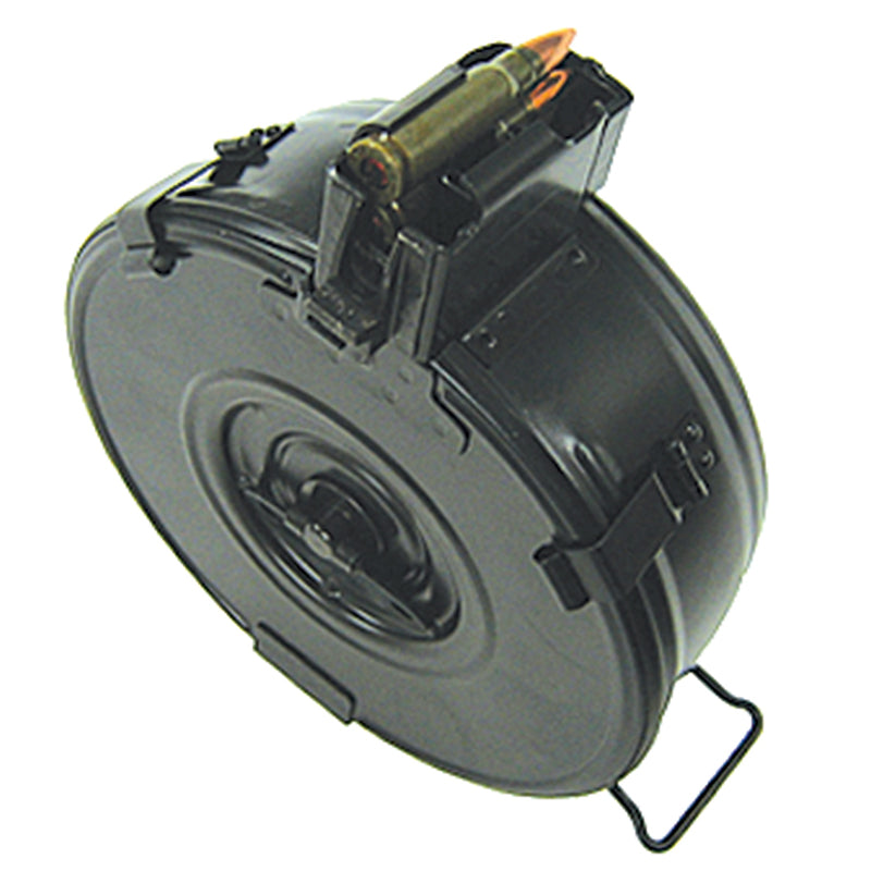 AK-47 Romanian 75-Round Drum Magazine 7.62x39mm Black Steel