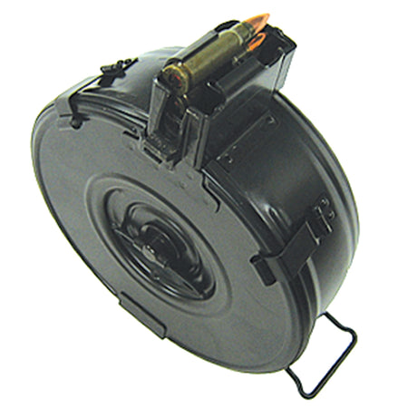 AK-47 Romanian 75-Round Drum Magazine 7.62x39mm Black Steel