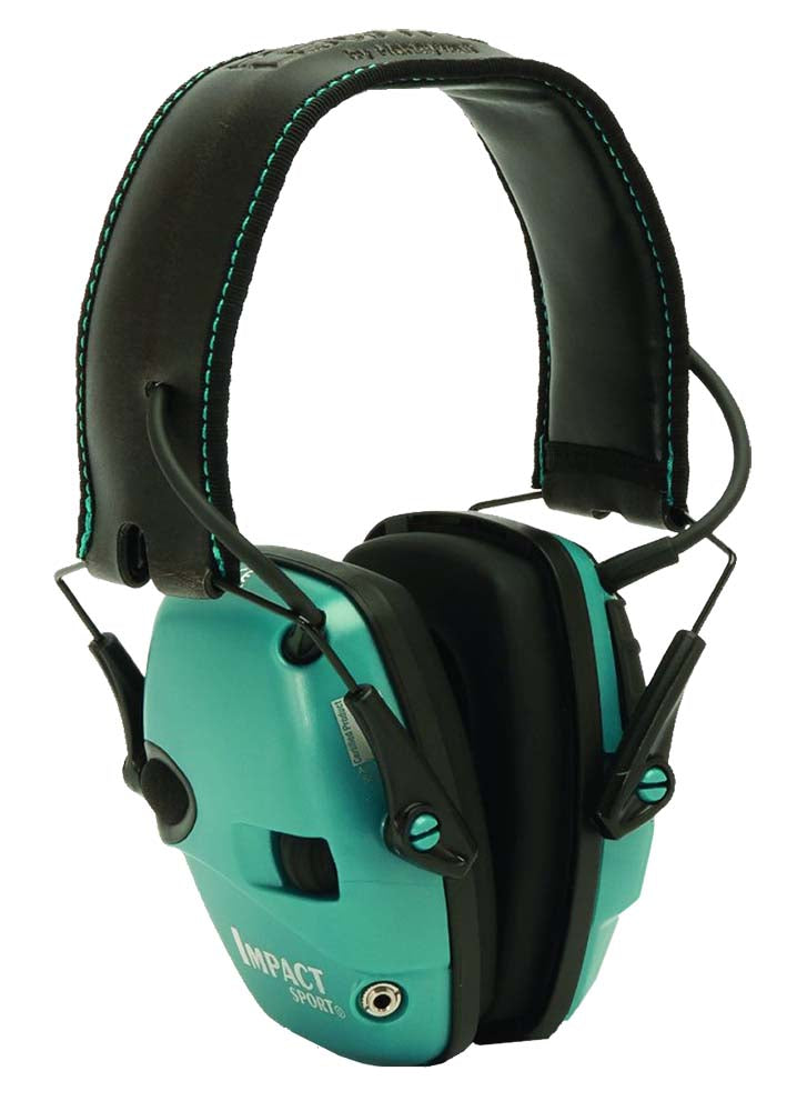 Impact Sport Electronic Muff 22 dB Black/Teal Over the Head by Howard Leight R02521