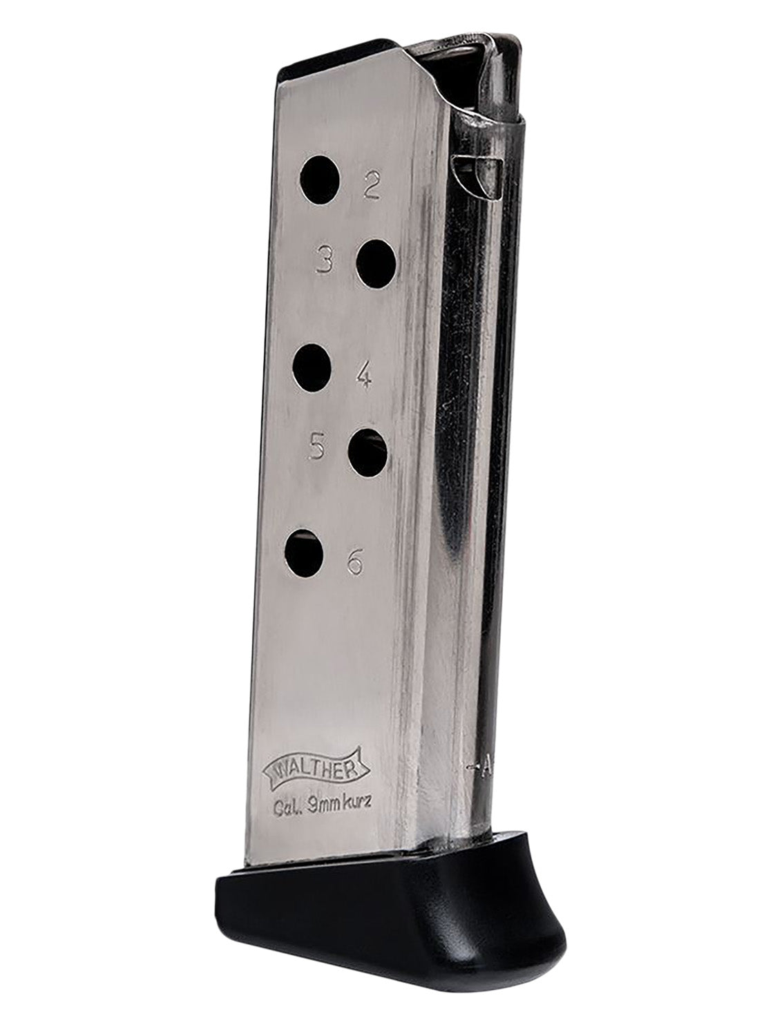 Walther Arms 2246010 PPK Nickel Steel .380 ACP 6-Round Finger Rest Magazine