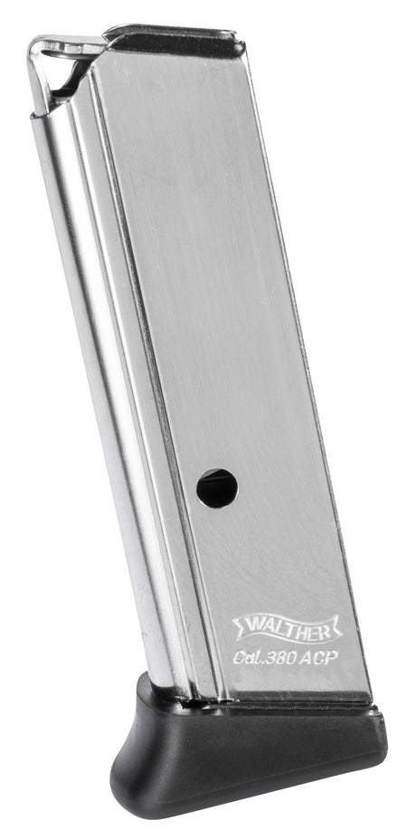 Walther Arms 2246012 PPK/S Nickel Steel .380 ACP 7rd Finger Rest Detachable Mag