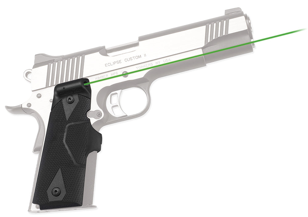 Crimson Trace Lasergrips 1911/1911A1 Full-Size Green Laser, Rear Activation, Black Polymer
