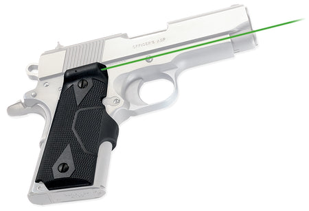 Crimson Trace Lasergrips 1911 Compact Green Laser, Rear Activation, Black Polymer