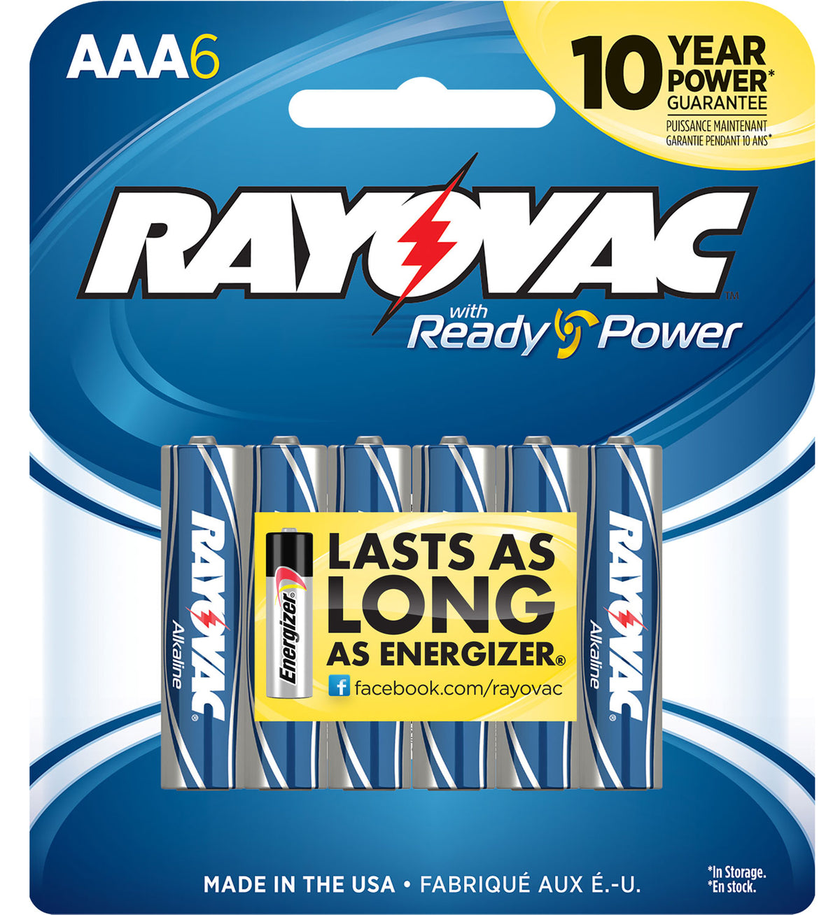 Rayovac AAA Alkaline Batteries 1.5V 2700mAh Pack of 6