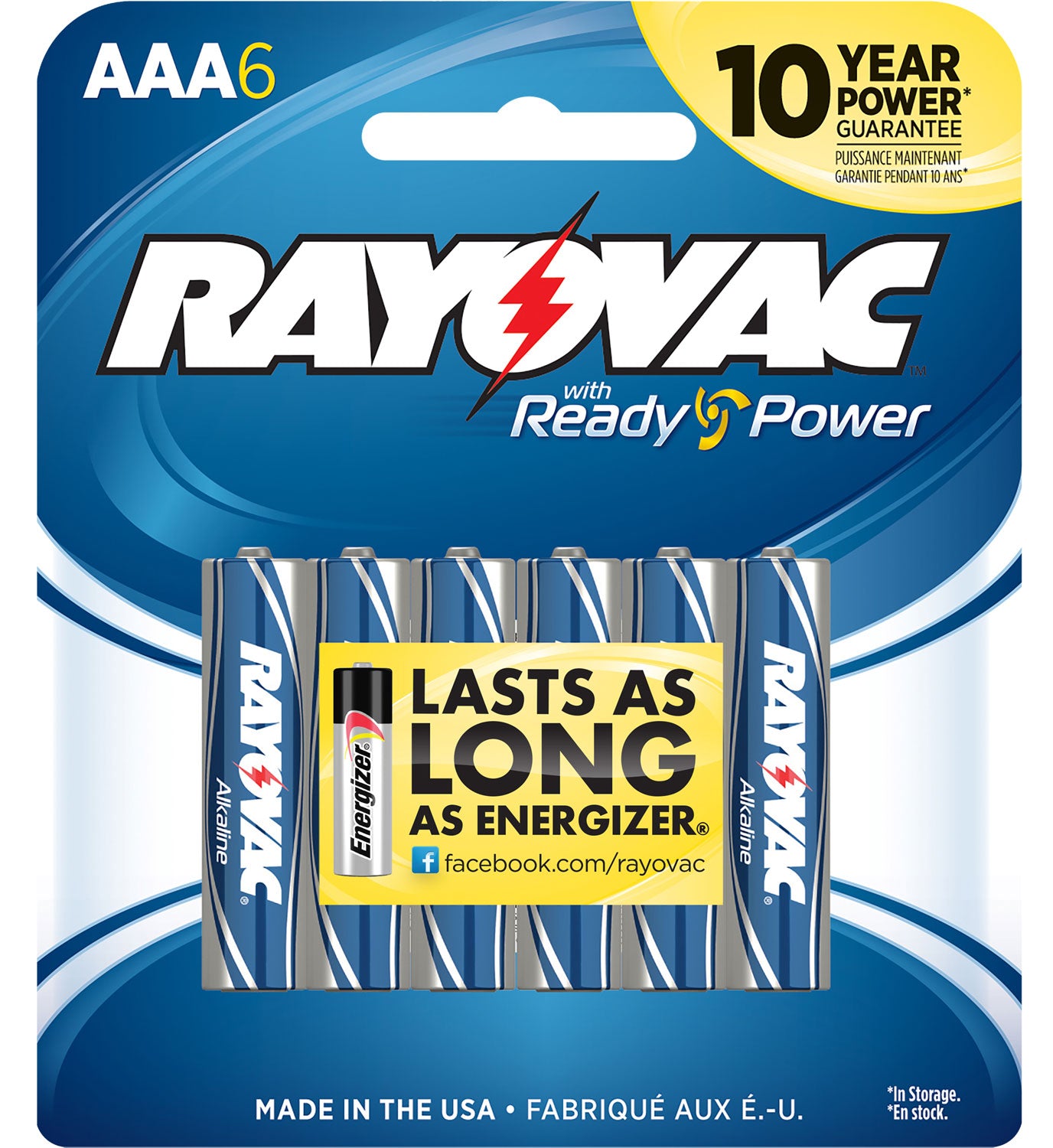 Rayovac AAA Alkaline Batteries 1.5V 2700mAh Pack of 6