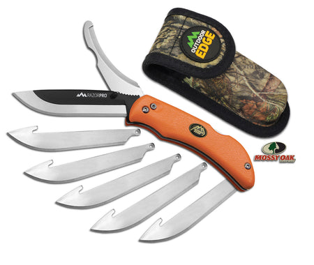 Outdoor Edge RO20C RazorPro 3.50" Double-Blade Folding 420J2 SS Plain/Saw Blade Orange FRN Handle