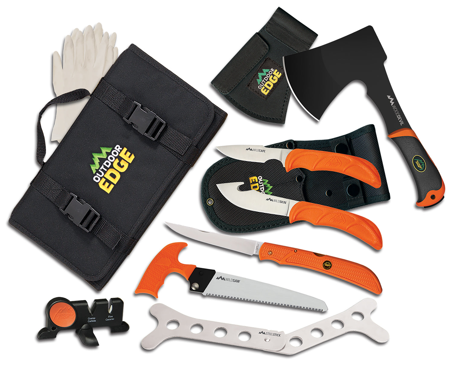 Outdoor Edge OF1 Outfitter Multi-Tool Hunting Set 420J2 Stainless Blades Orange FRN Handle