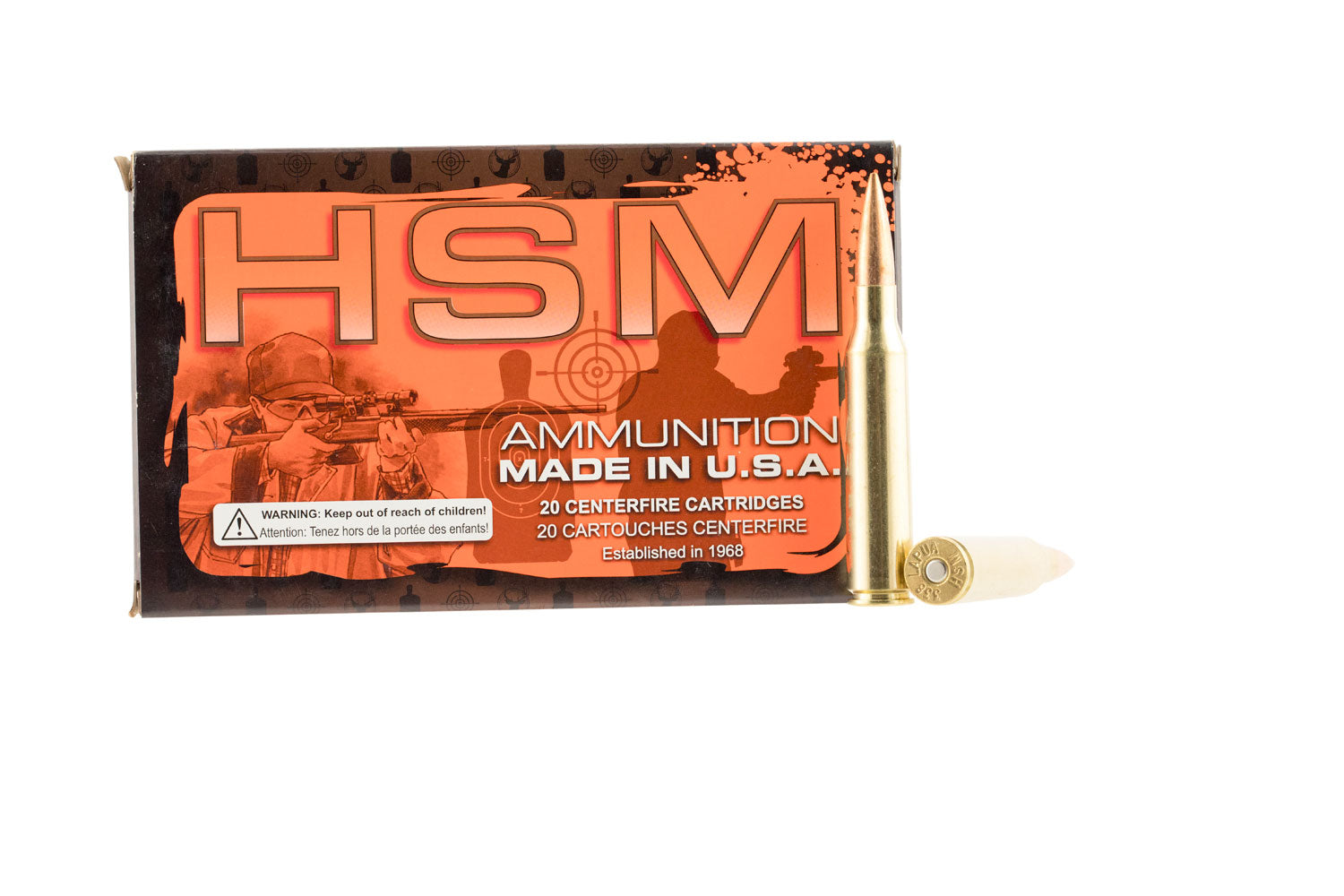 HSM .338 Lapua Magnum Match 250 grain Sierra MatchKing Boat Tail Hollow Point ammunition