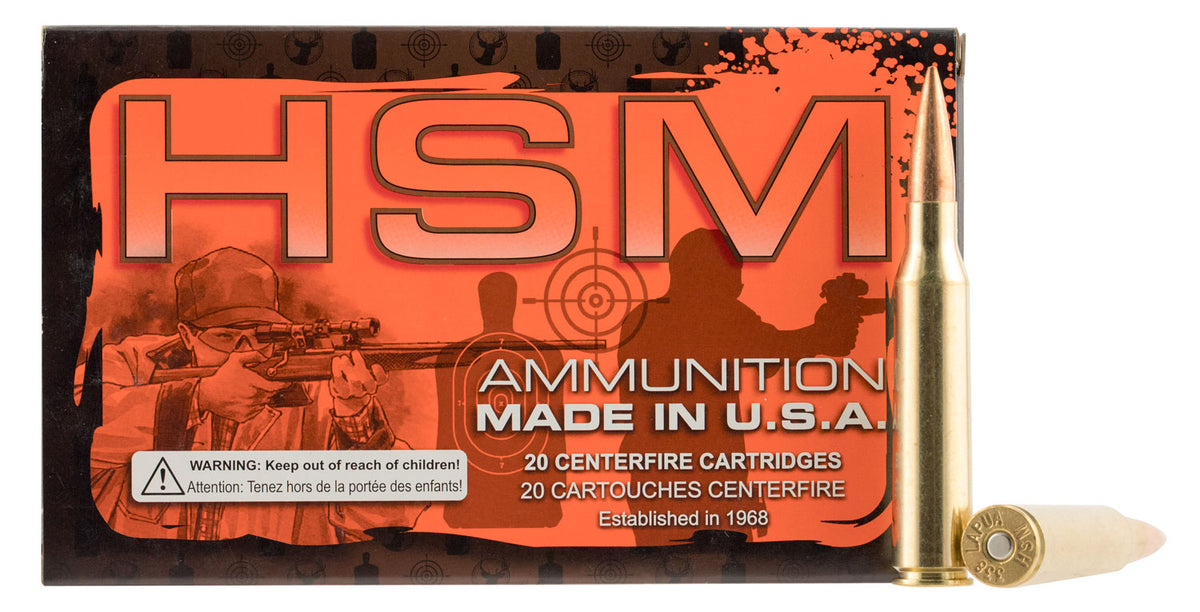 HSM .338 Lapua Magnum Match 300 grain Sierra MatchKing Boat Tail Hollow Point ammunition
