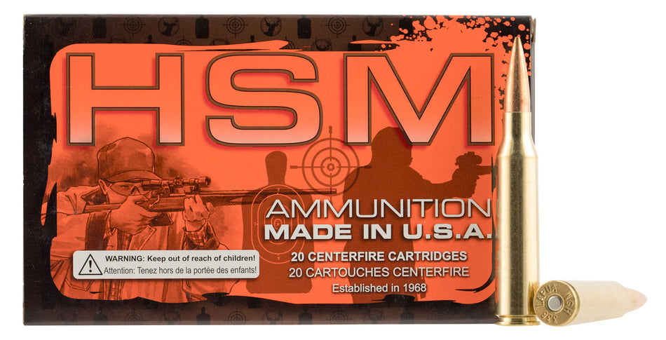HSM .338 Lapua Magnum Match 300 grain Sierra MatchKing Boat Tail Hollow Point ammunition