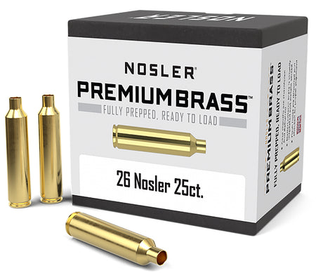 Nosler 10140 Unprimed Premium Brass Cases 26 Nosler Rifle 25-Count