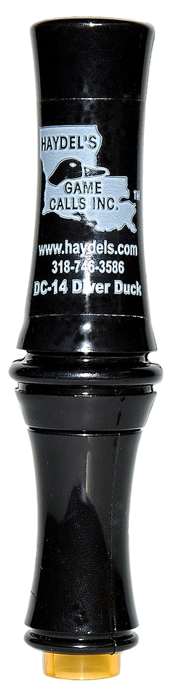 Haydel's Game Calls DC14 Diver Duck Open Call - Adjustable Volume Diver Sounds, Black Acrylic