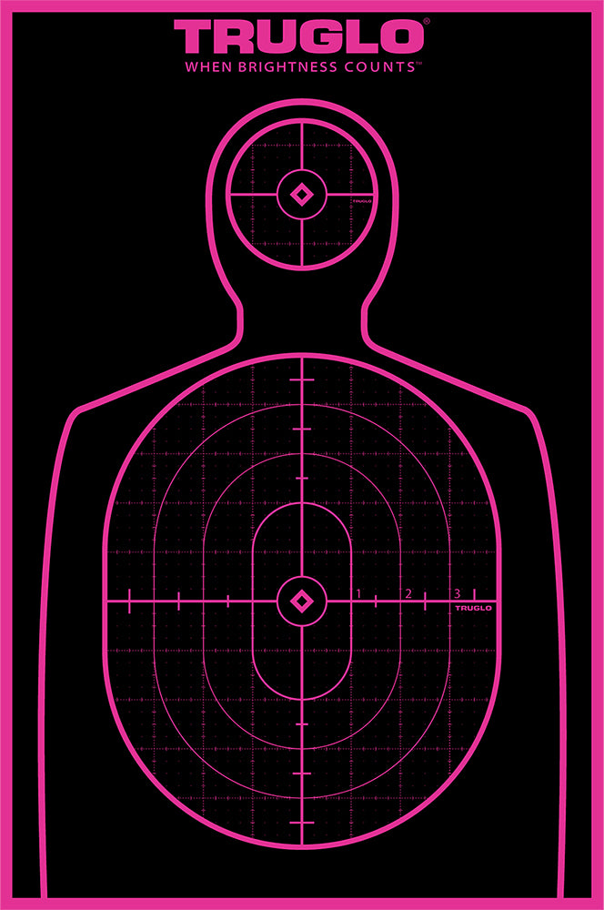 TruGlo TG13P6 Tru-See Handgun Silhouette Self-Adhesive Shooting Target Black/Pink 12x18 Inch 6 Pack