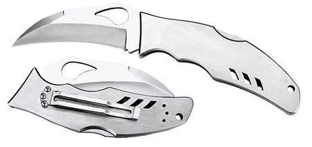 Spyderco BY07P Byrd Crossbill 3.50" Folding Plain 8Cr13MoV SS Hawkbill Blade Stainless Steel Handle & Pocket Clip